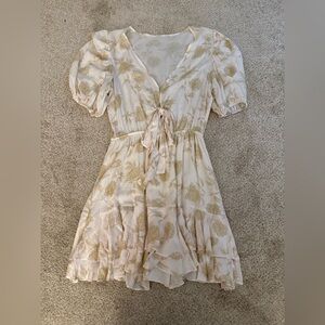 Romantic Floral Mini Dress with tie front
